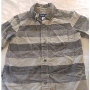 The Childrens Place Boys Button Down Dress Shirt Stripped Long Sleeve Size 5 / 6